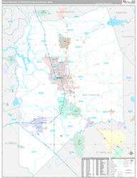 Stockton-Lodi Metro Area Wall Map Premium Style 2024